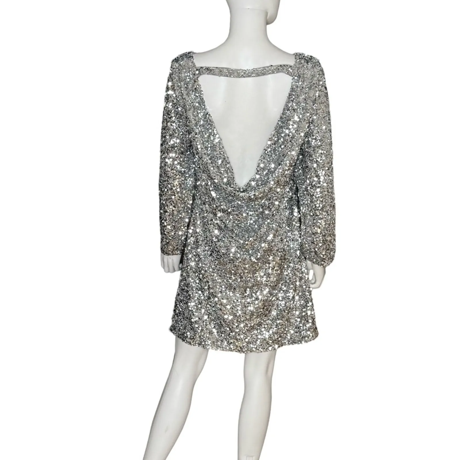 Sachin & Babi Cameron Sequin Dress In Silver Women’s Sz 10 NWT - Image 4