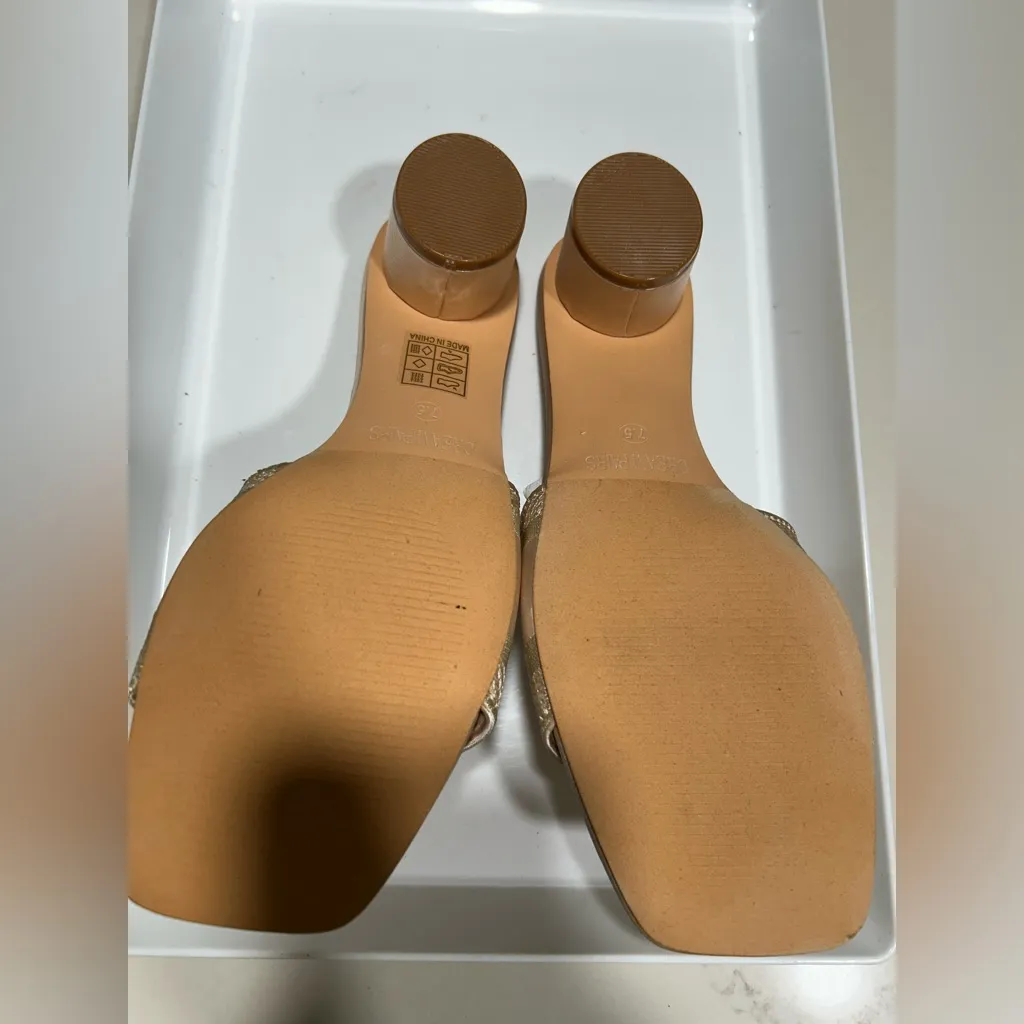 NEW DREAM PAIRS Square Open Toe Slip on Slide Sandals Comfortable Shoes 7.5 - Image 3