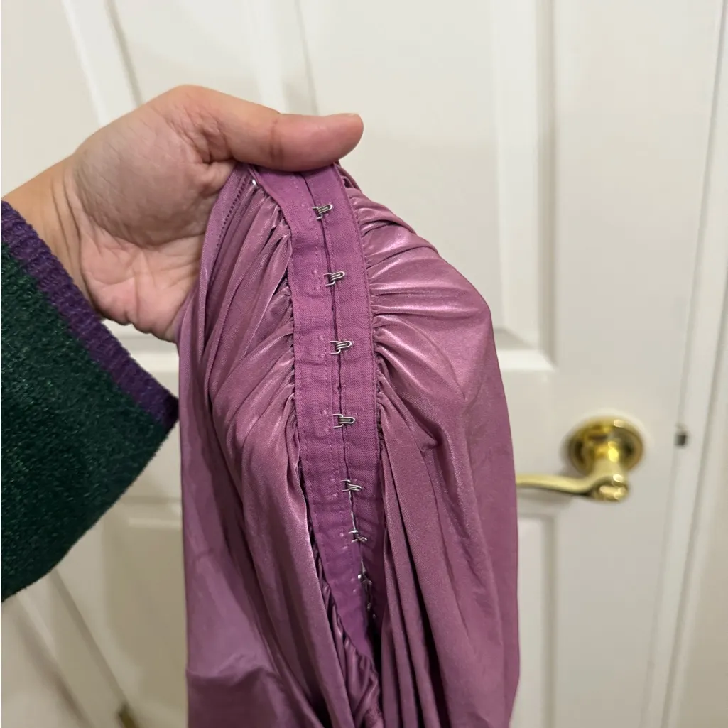 Alo Mauve Pink Button Hook Rutched Blouse Top - Image 8