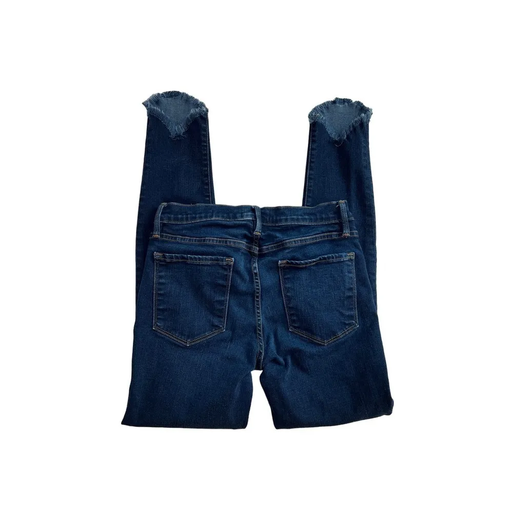 Frame Jeans Le Skinny de Jeanne Frayed Scallop Hem Size 27 - Image 11