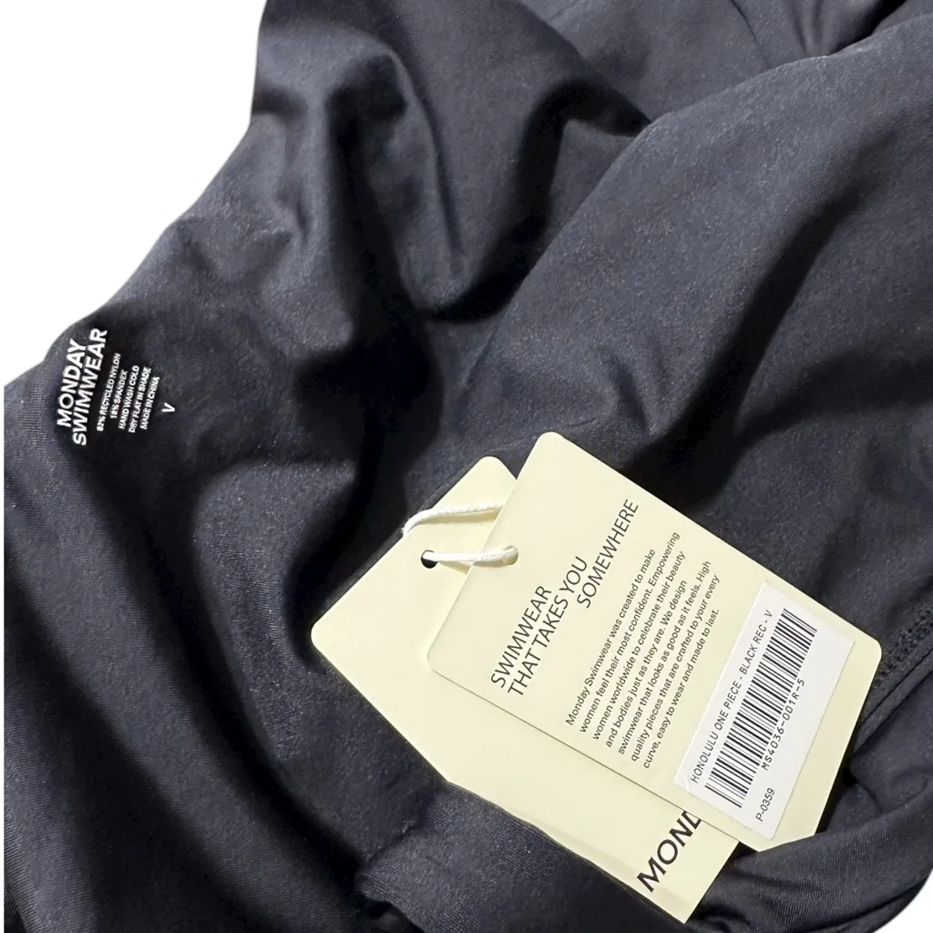 MONDAY SWIMWEAR Honolulu One Piece Swim, Black, V (US12/14) Black Size XL - Image 11