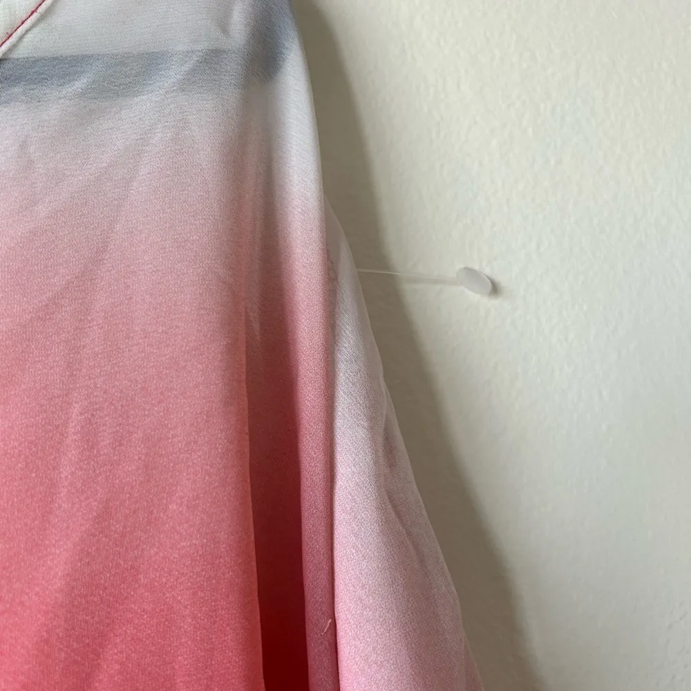 NWT Allegra K Women's Sheer Mesh Top Contrast Round Neck Short Sleeve Casual See - Image 4