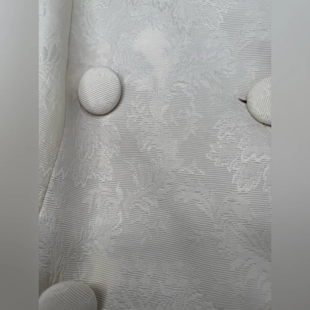 Talbots White Pea Coat Blazer Style Double-Breasted Elegance Size Small - Image 2