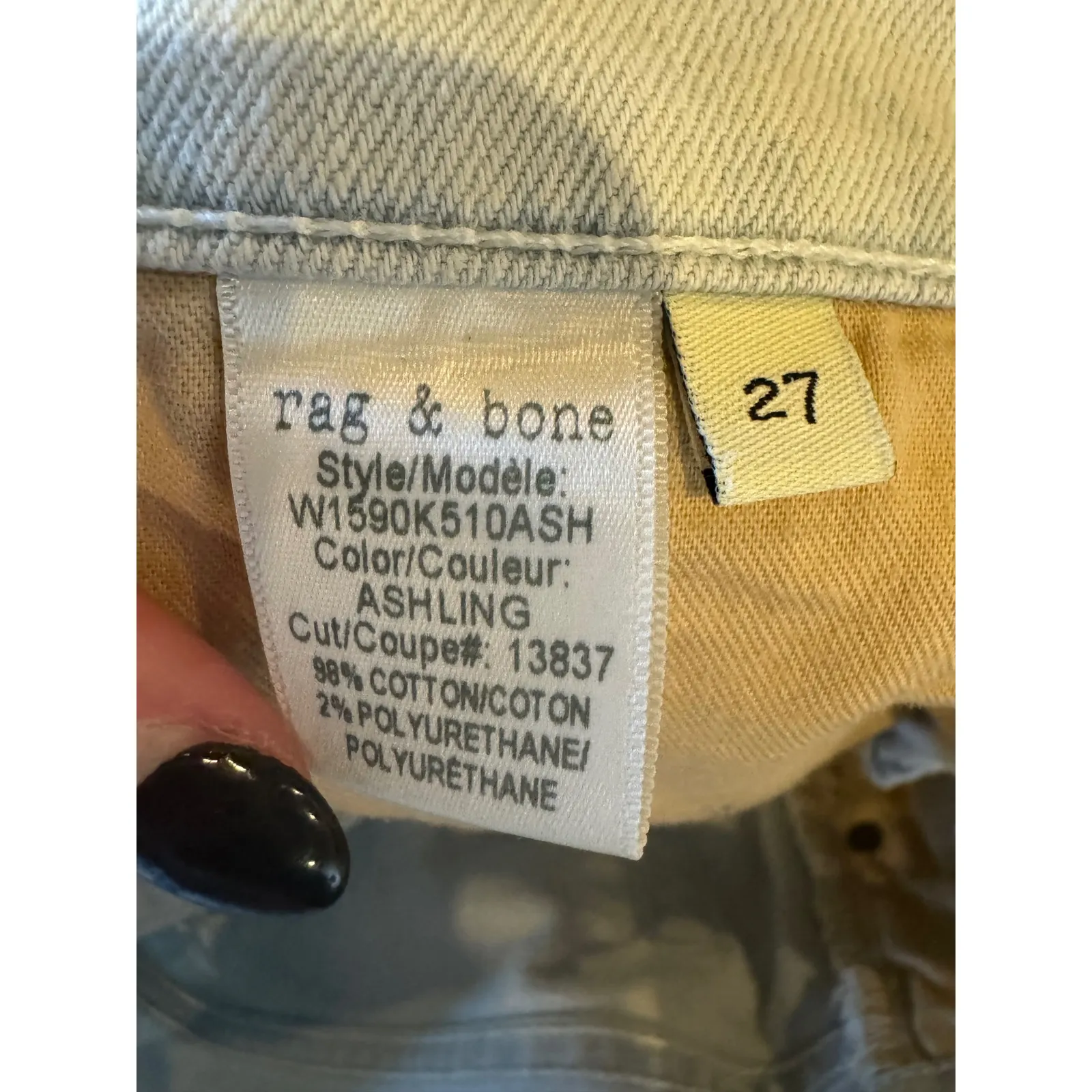 Rag & Bone Jeans Women 27 Blue Ashling Light Wash Bleached Denim Slim Fit‎ - Image 10