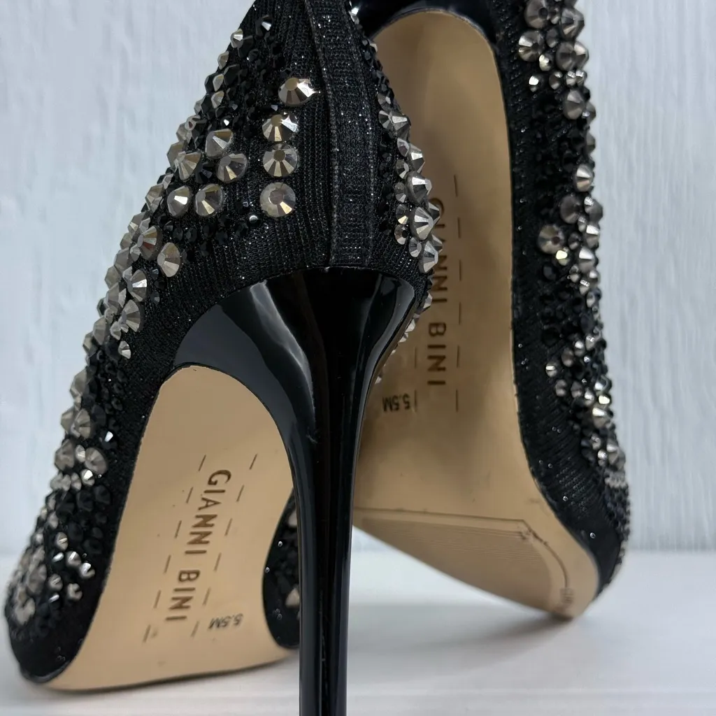 Gianni Bini Black Rhinestone Heels - Image 6