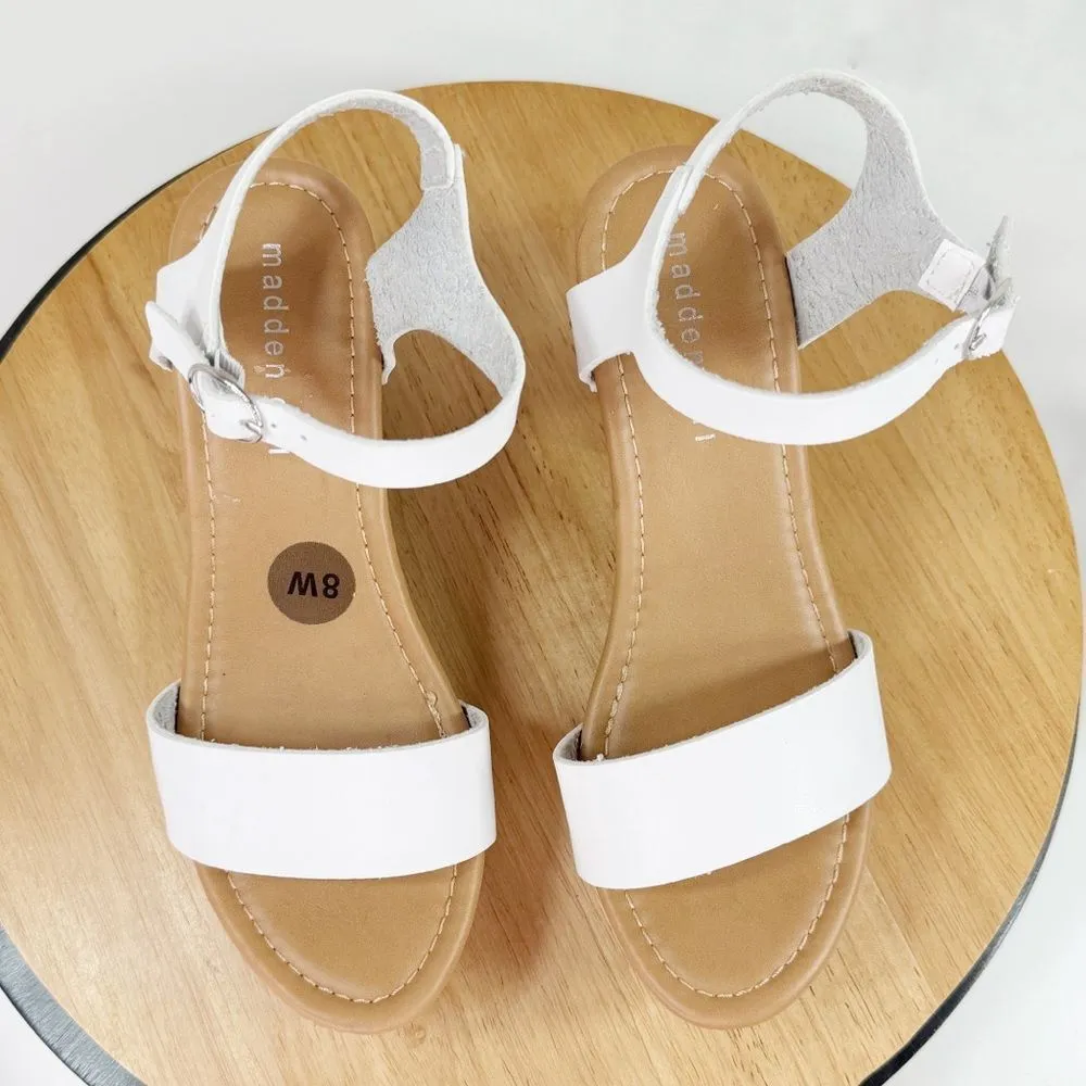 Madden Girl Lifft Chunky Platform Faux Leather Block Heel Sandals White 8 - Image 12