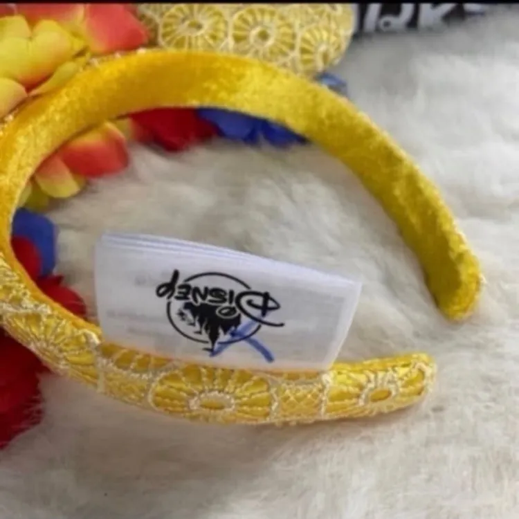 Disney parks yellow lace flower crown Minnie Mouse ears dia de los muertos - Image 5