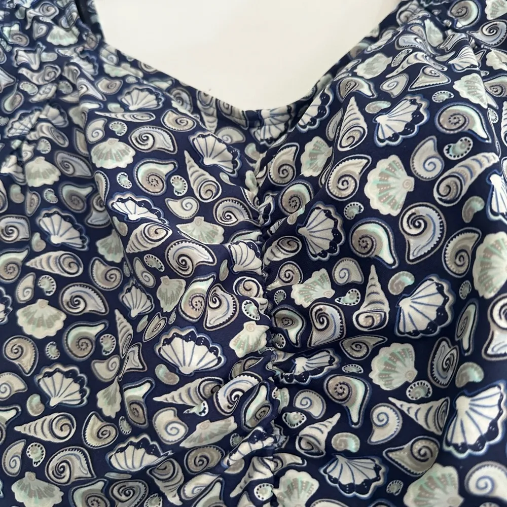 NWOT Island Pearls Women’s 12 Blue Seashell One Piece Ruched Front Bathing Suit. - Image 13