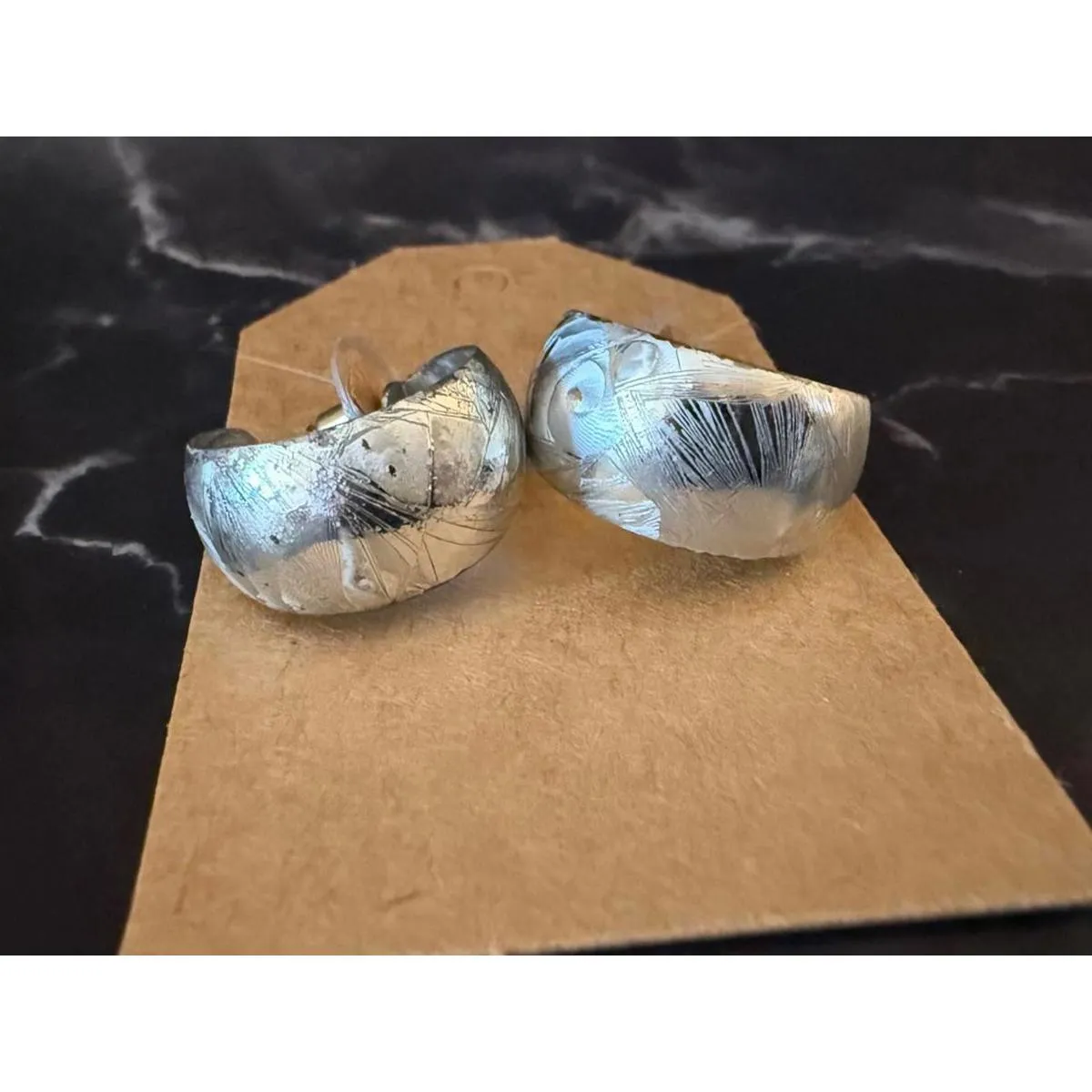 Chunky Silver Hoop Earrings The Perfect Ear Hugger - Image 2