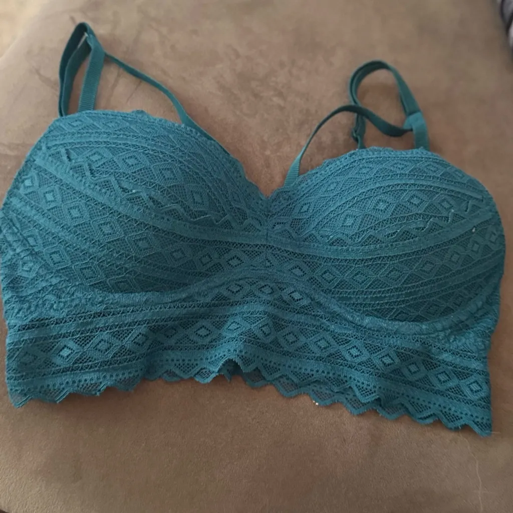Victoria's Secret PINK Teal Lace Strappy Push-up Bralette - Image 8