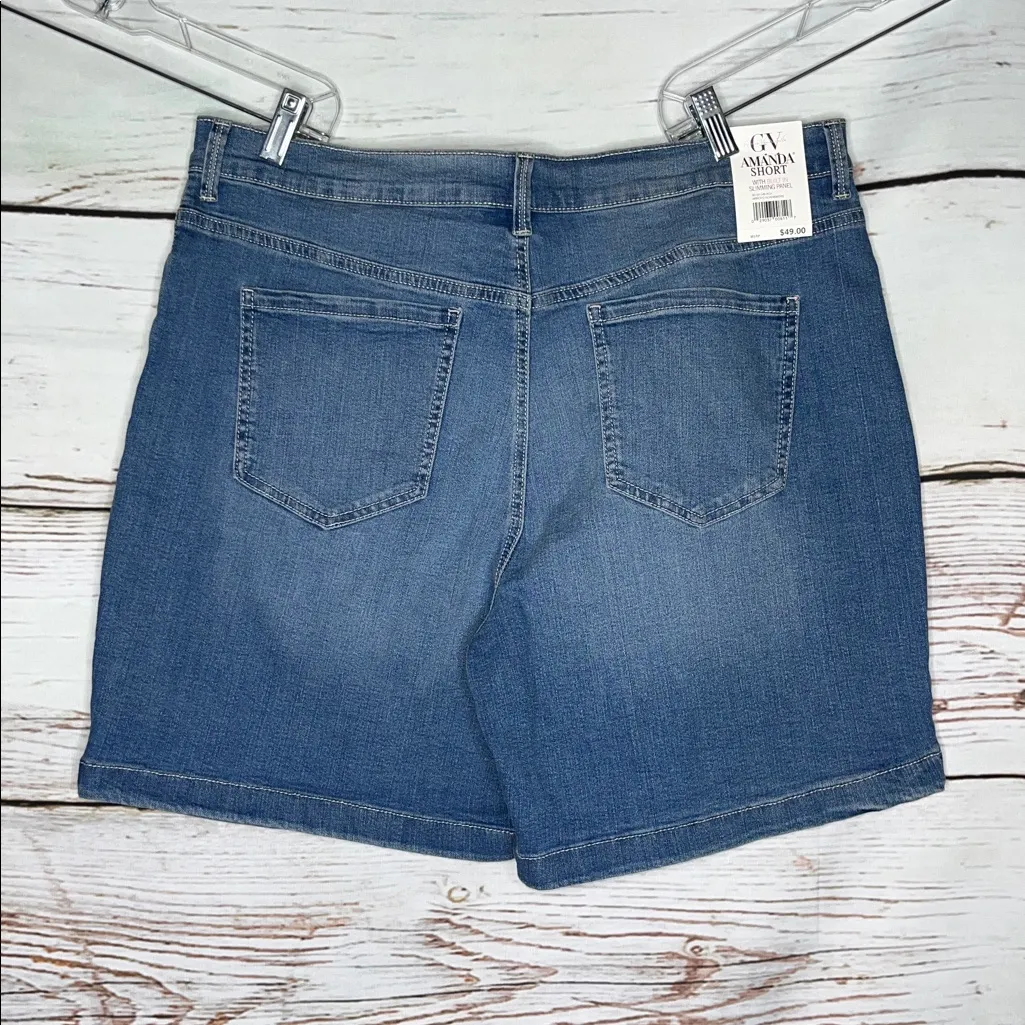 Gloria Vanderbilt NWT Size 16 Blue Flex Denim Classic Rise Amanda Jean Shorts - Image 2