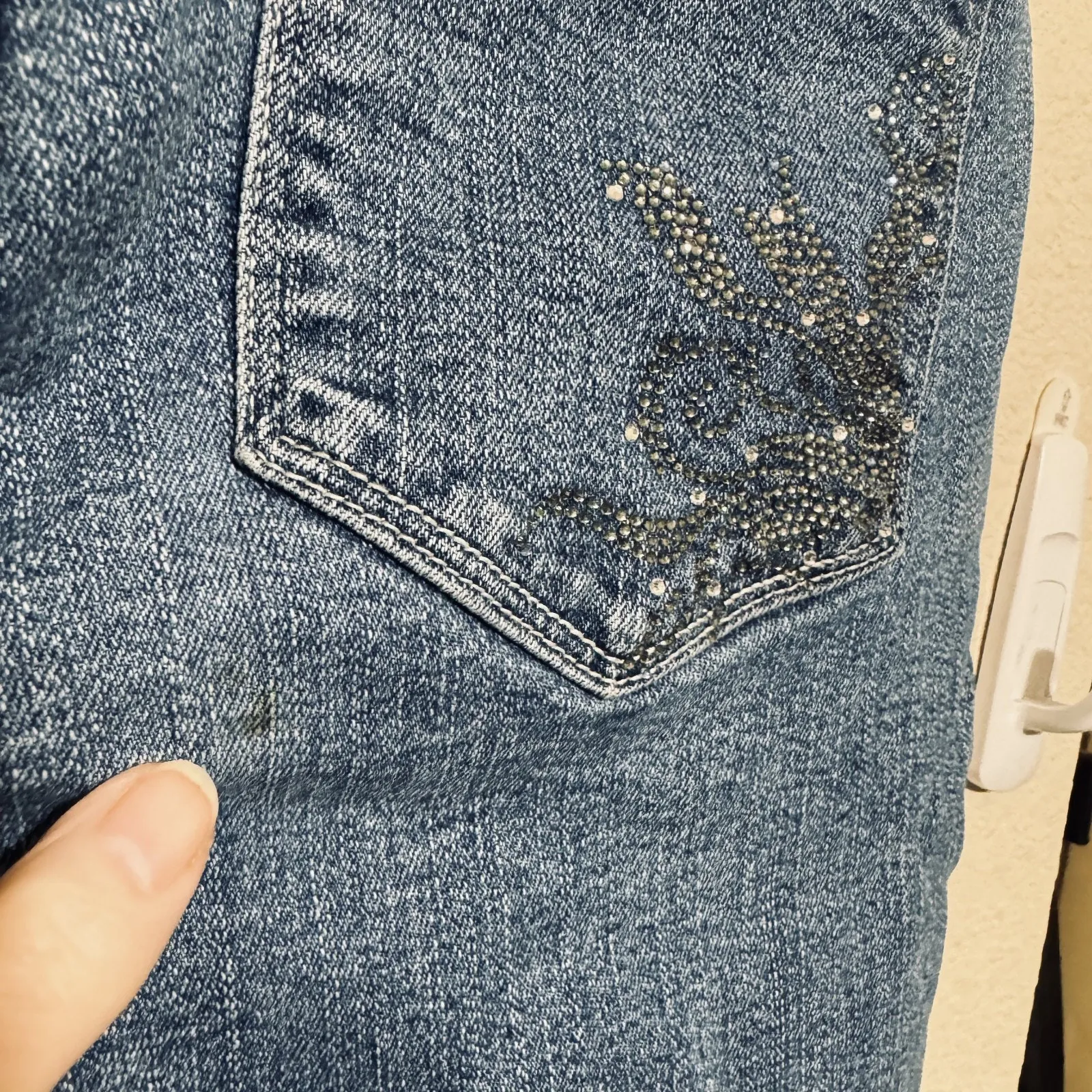 NYDJ Womens Jeans Denim Not Your Daughter's straight leg 2 lift tuck rhinestones - Image 4