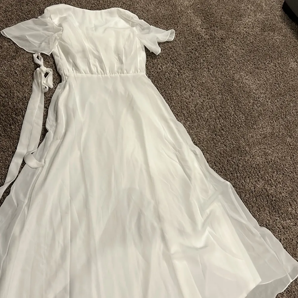 New JJs House Ivory SS Chiffon Bridemaid / Wedding Dress Sz 4 - Image 8