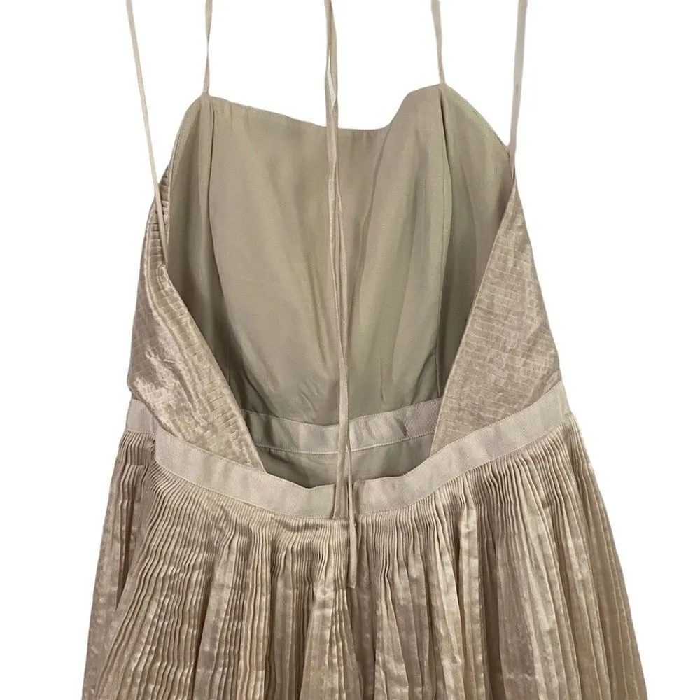Banana Republic Collection Pleated Silk Blend Gold Cocktail Dress - Image 3