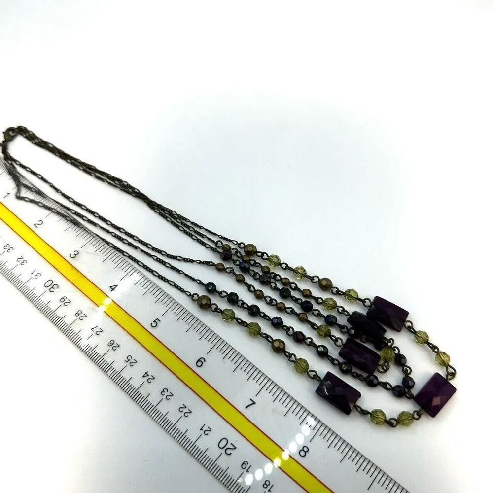Avon purple and green double strand necklace - Image 8