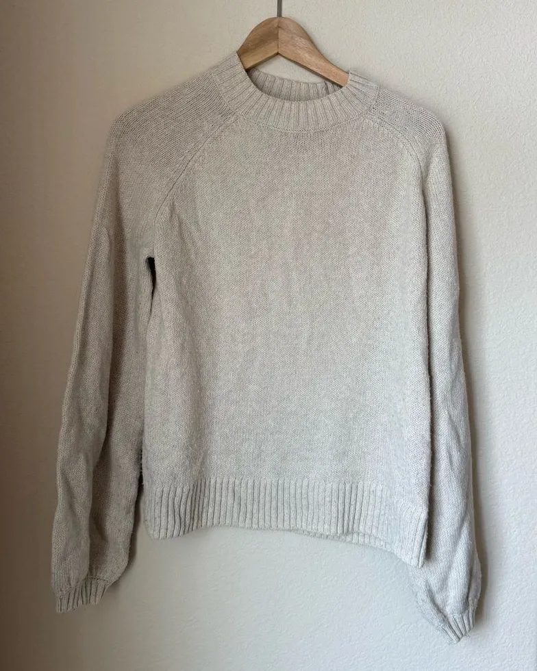Smartwool Womens Cozy Lodge Bell Sleeve Sweater Natural Heather Size Large - Image 1