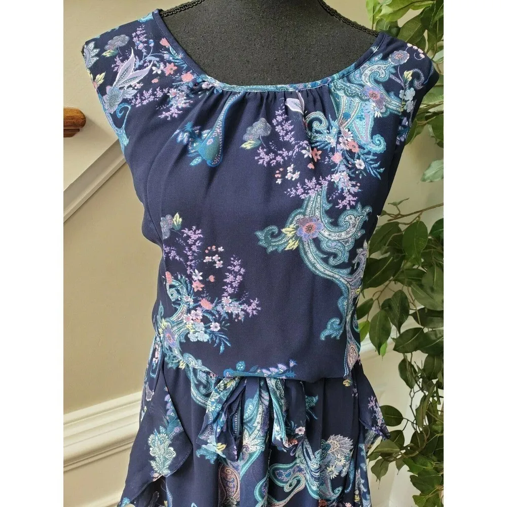 Roz&Ali  100% Polyester Floral Asymmetrical Dress - Image 5