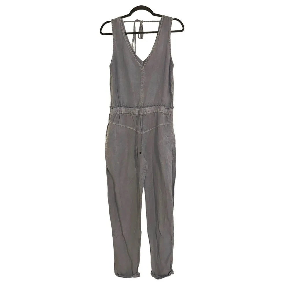 Young Fabulous & Broke Alex Linen Blend Gray Sleeveless Jumpsuit SMALL - Image 3