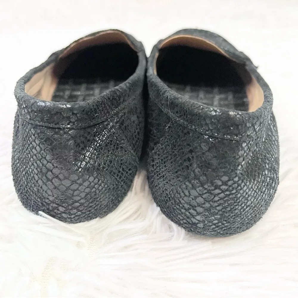 VIONIC Larrun Black Leather Snakeskin Print Slip On Loafers 7 - Image 9