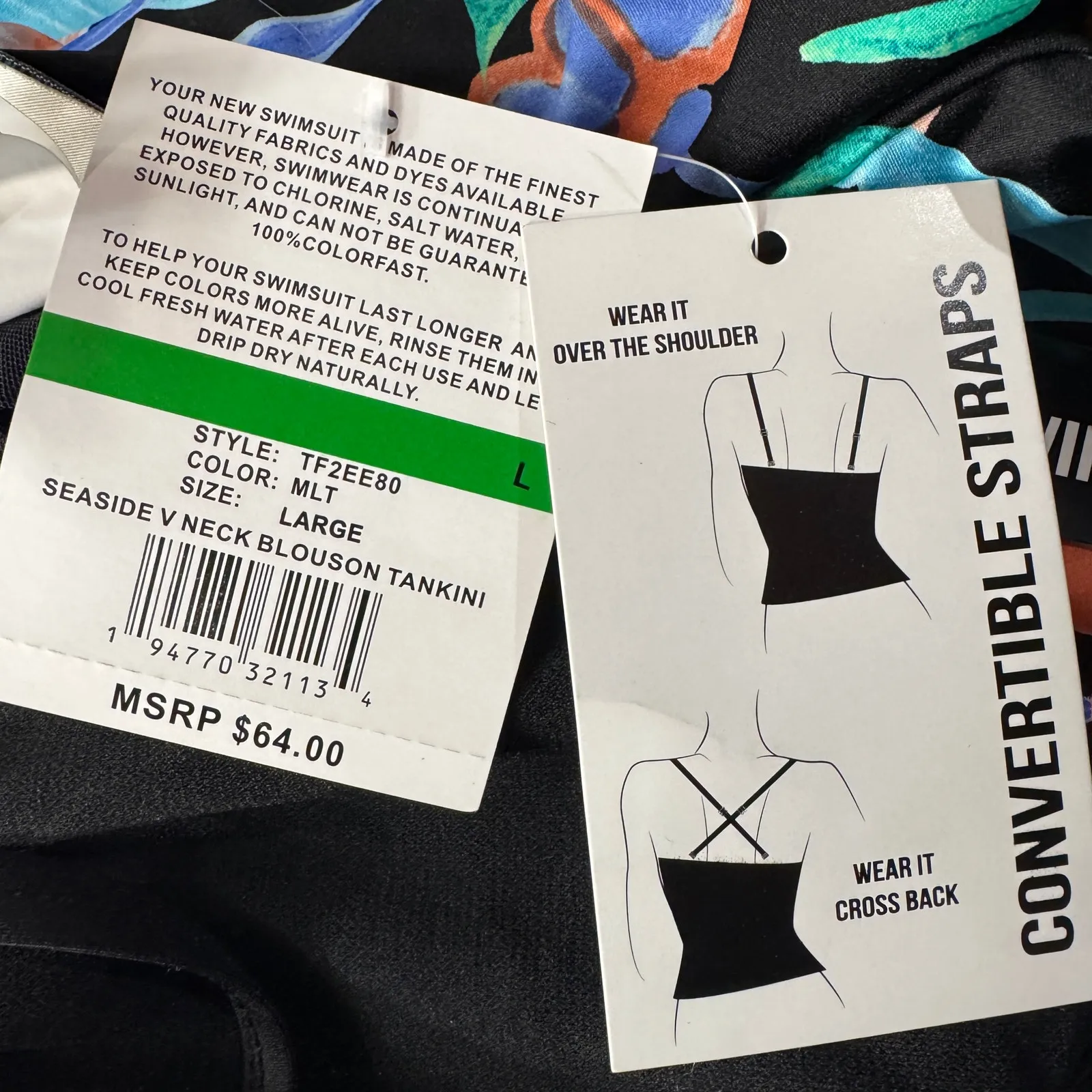 24th & Ocean Large Seaside Blouson Tankini Swim Top V - Image 11