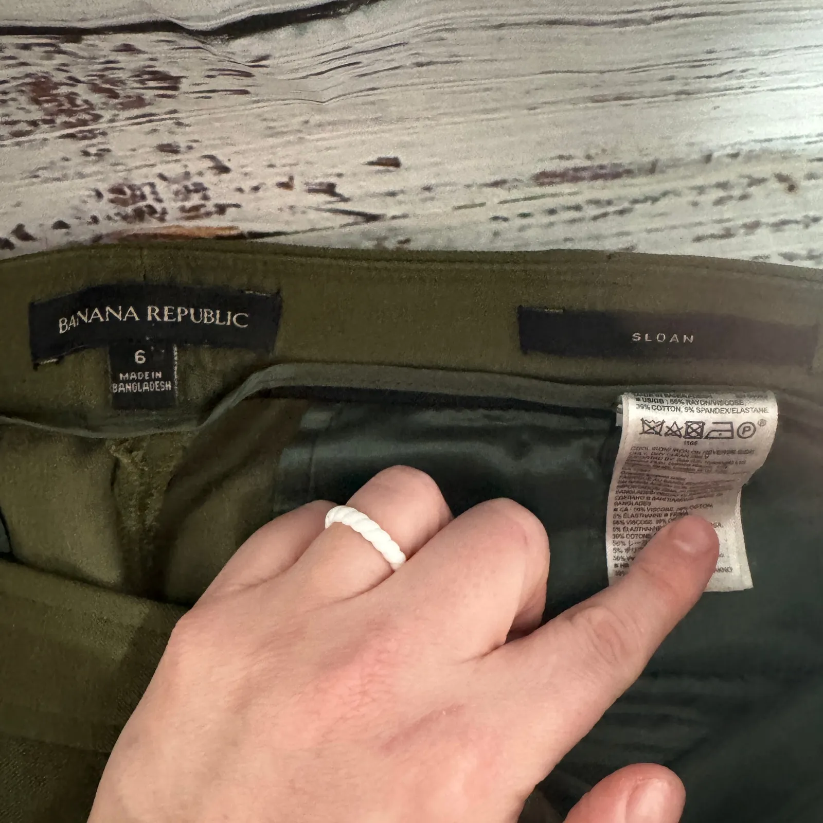 Banana Republic Sloan Pants Women’s Size 6 Olive Green Stretch Career Trousers - Image 3