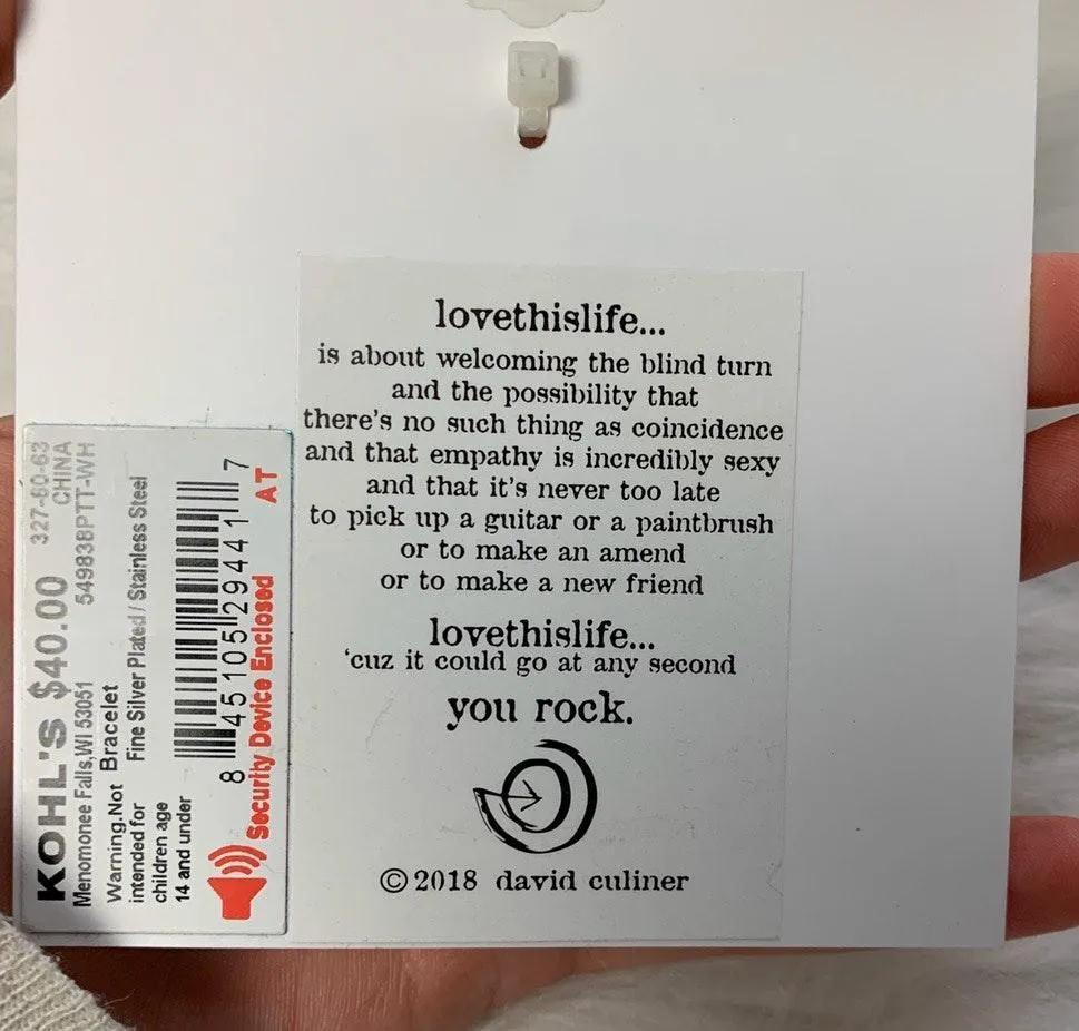 Love This Life Silver Bangle - Image 3