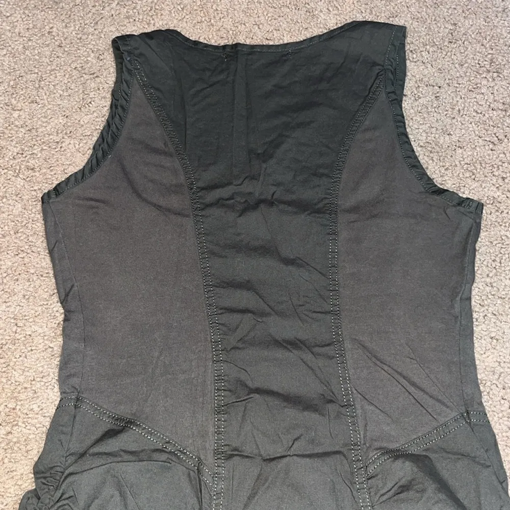 XCVI Wearables Raymond Sleeveless Ruched Poplin‎ + Jersey Dress Green Small - Image 6