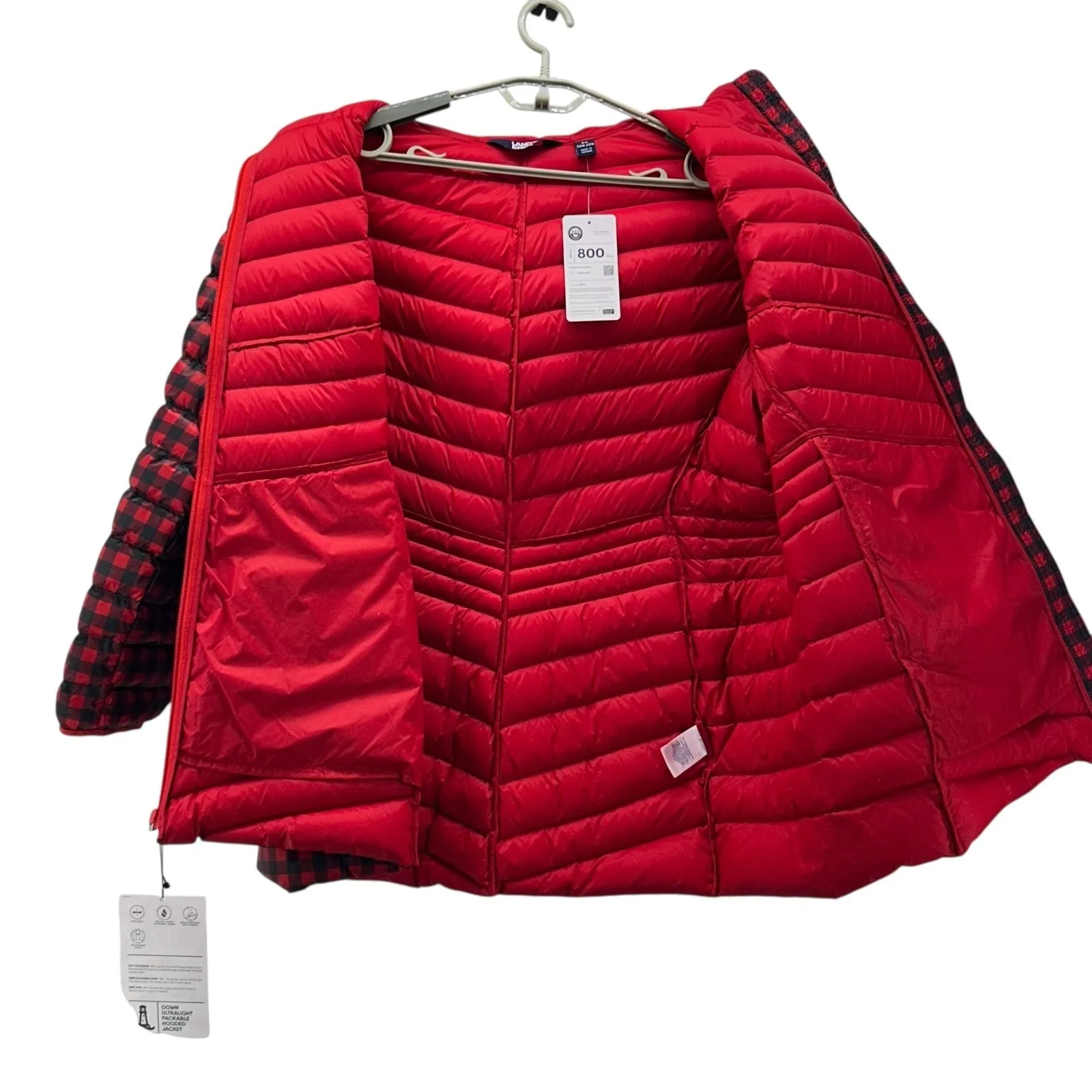 Lands End Womens Puffer Coat Size 2X 800 Fill Power Packable Christmas Warm Cozy - Image 10
