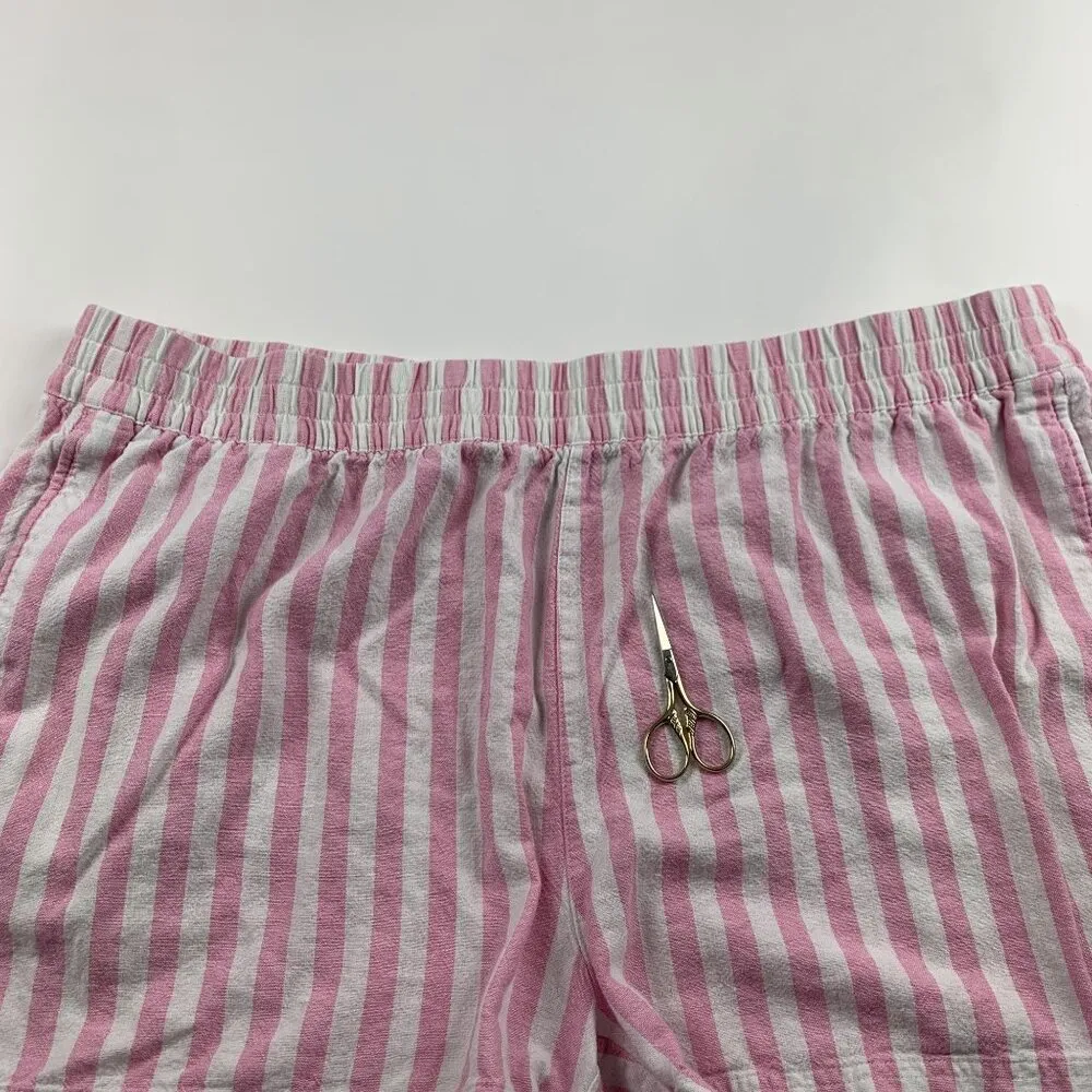 Old Navy Pink Striped Linen Blend Pull On Shorts XXL - Image 2
