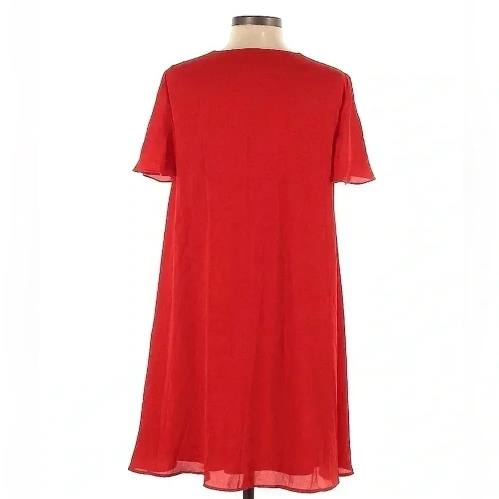 Show Me Your Mumu | Bright Red Lace Up Flutter Sleeves Dress Size Small S - Image 3