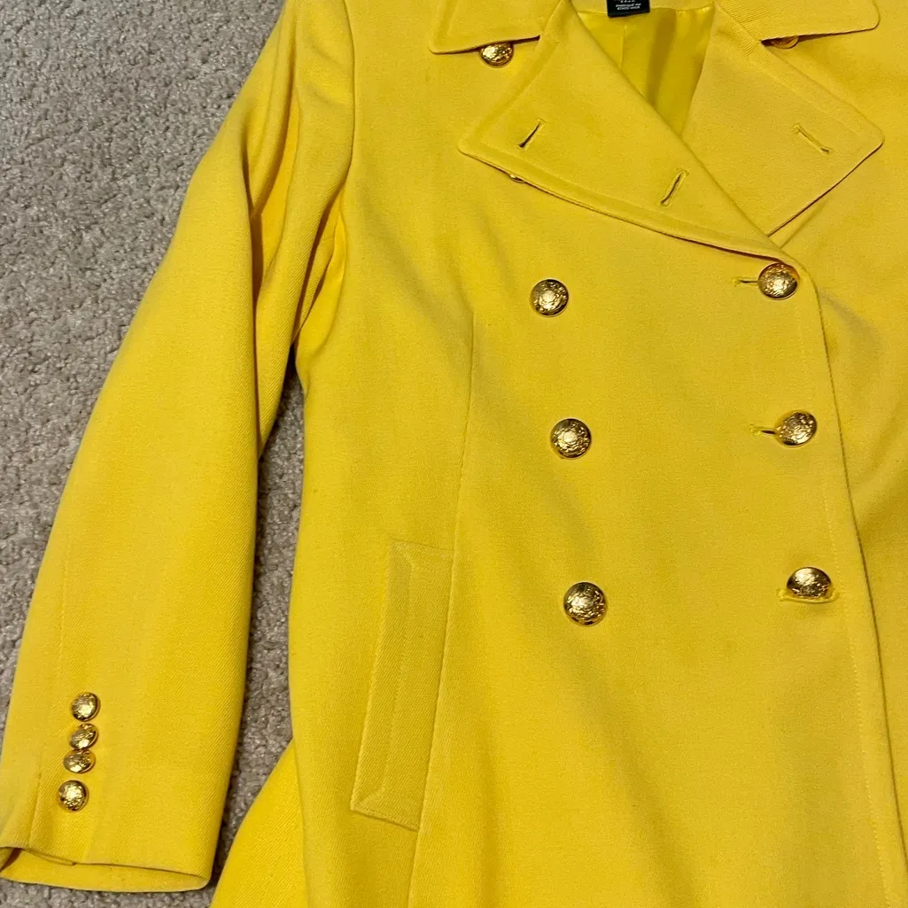 Lauren Ralph Lauren Women’s Yellow Wool Riding Blazer Jacket Sz 6P Made in USA - Image 14