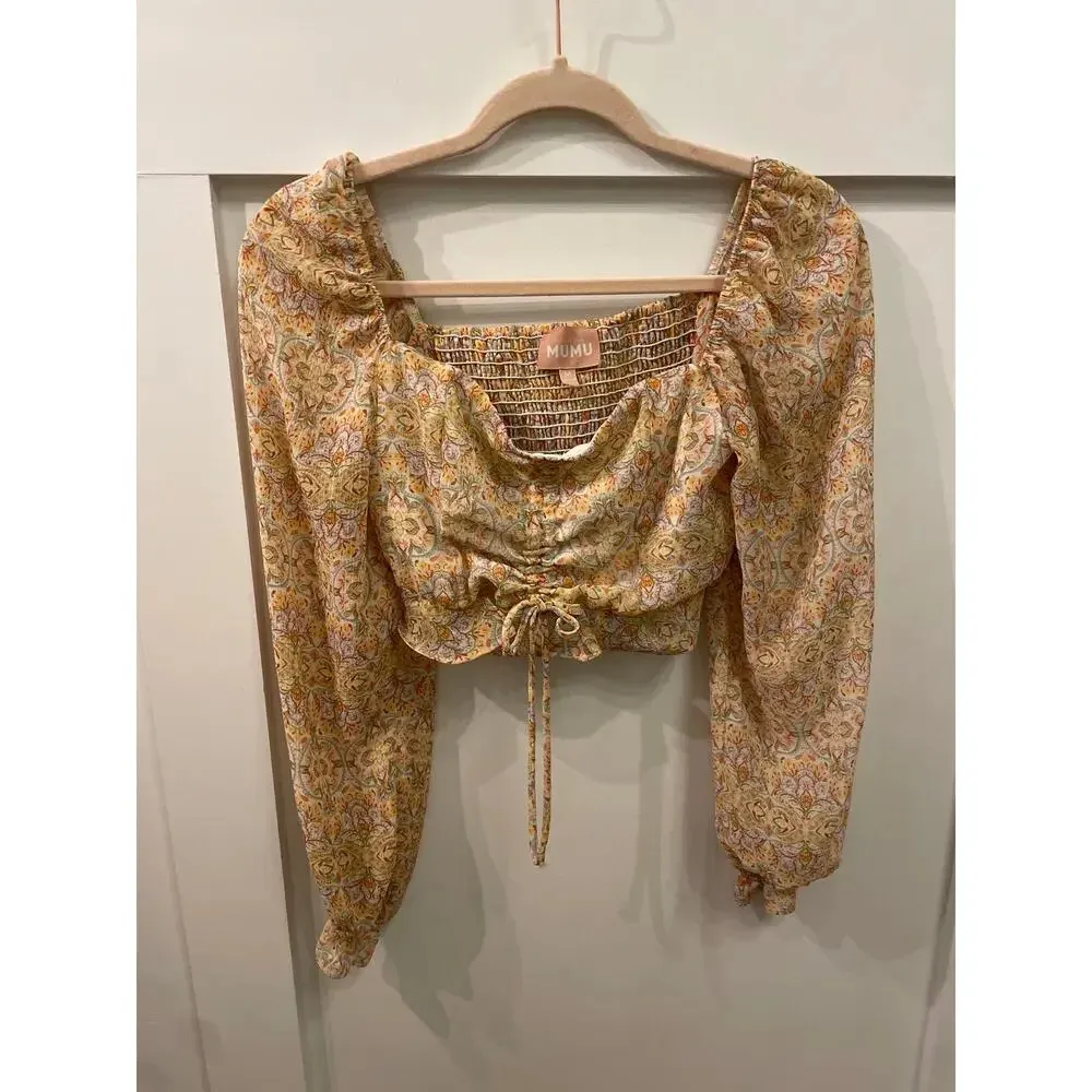 Revolve Show Me Your Mumu Rivington Crop Top in Stevie's Paisley, M - Image 5