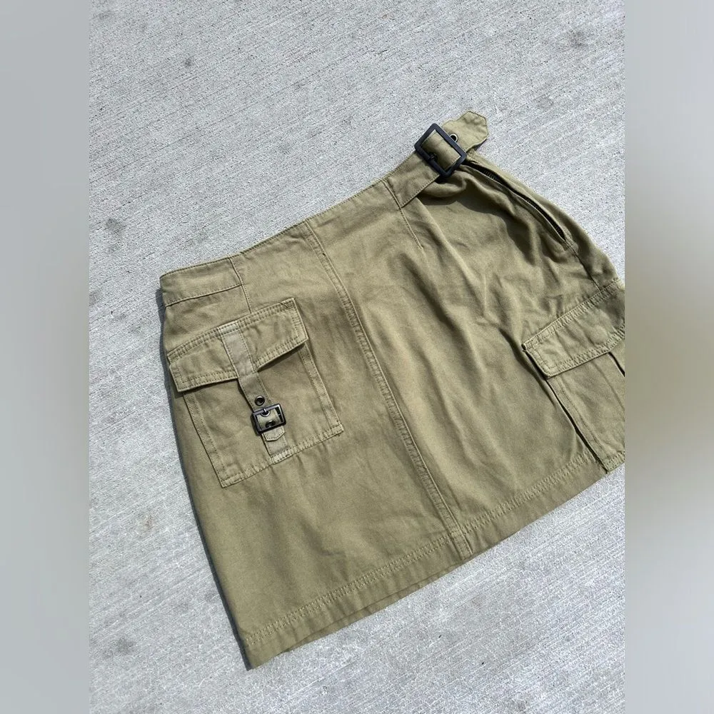 Forever 21 NWT Green Cargo Pocket Mini Skirt Size Large - Image 5