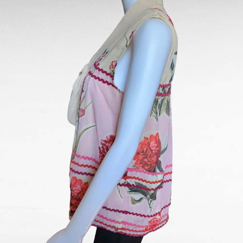 Anthropologie Verb Pallavi Singhee Lodi Floral Sleeveless Blouse Size XS - Image 3