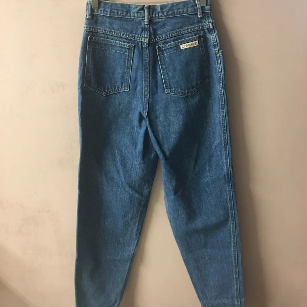 Vintage Calvin Klein Medium Wash Blue Tapered Fit Mom Jeans Size 9/26" EUC - Image 14