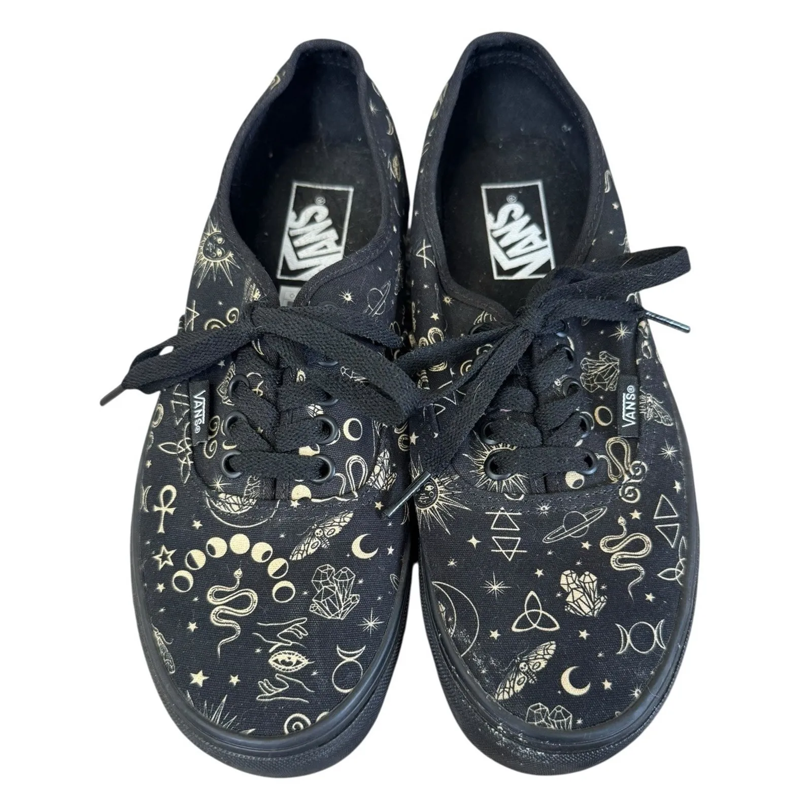 VANS Witchy Vibe Celestial Gothic Mystical Shoes Moons Snakes Crystals Sz 7/8.5 - Image 4