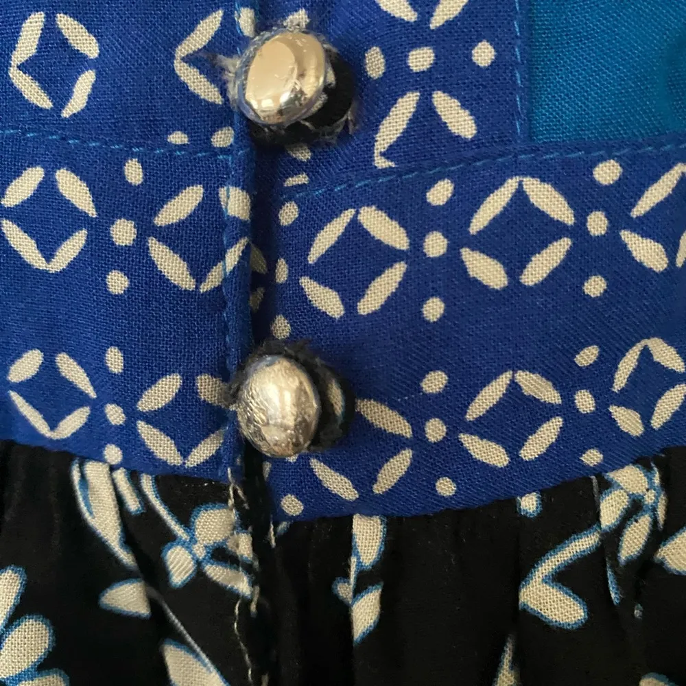 Woman Within Blue Black Floral Button Down Tunic Top Women’s Size 18/20 FLAWED - Image 8