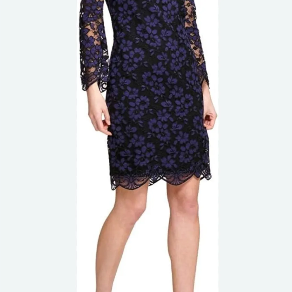 DKNY Blue Long Sleeve Sheath Dress - Image 10