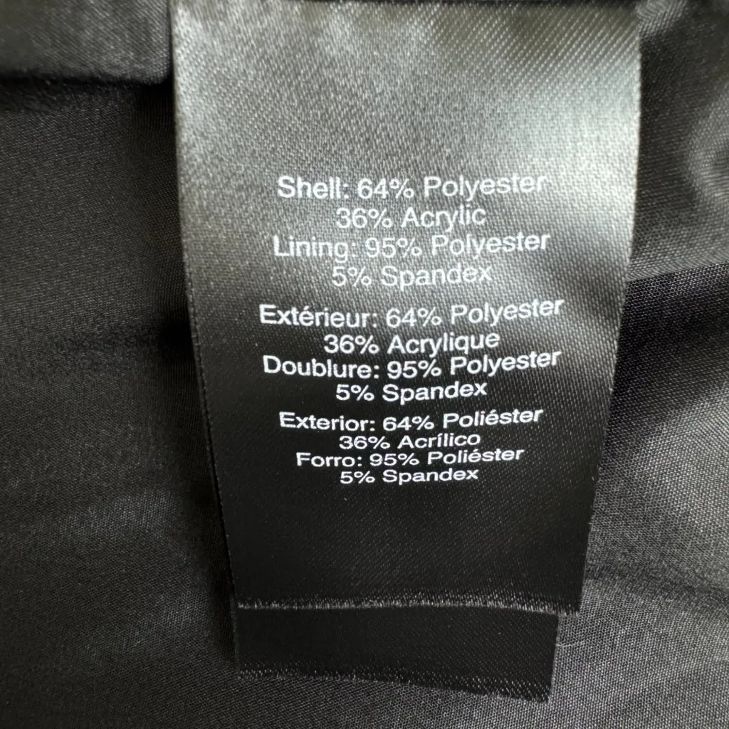 Women's Donna Karan Tweed Long Sleeve Blazer Jacket Size 6 Black *Missing Belt* - Image 6