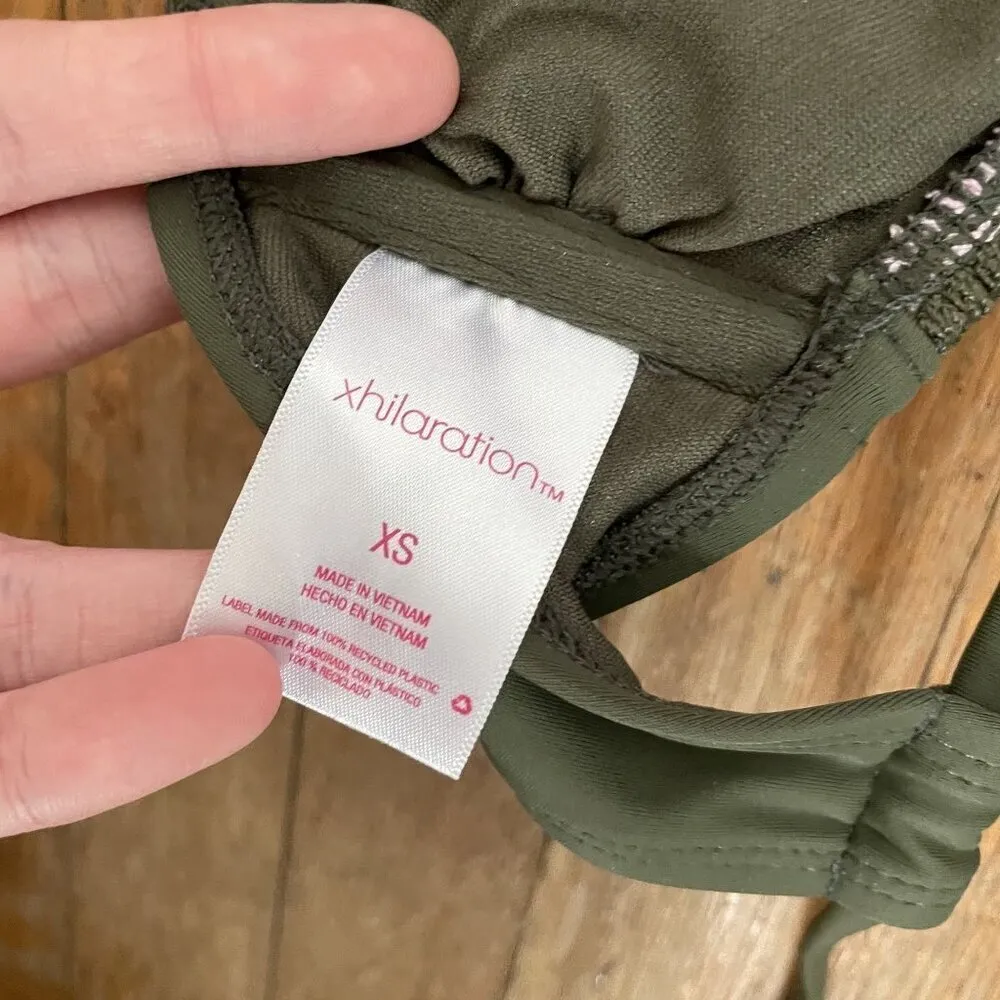 Xhilaration striped swimsuit crochet design vintage tie detail padded size S - Image 3