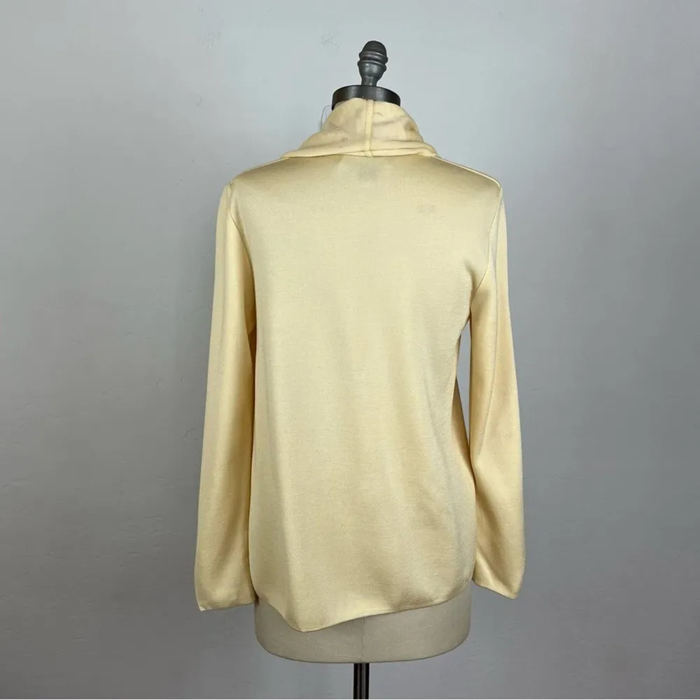 St. John Pale Yellow Open Front Cardigan - Image 7