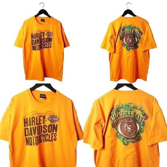 2011 Harley Davidson Motorcycles Michigan City T Shirt Indiana Graphic Tee - Image 2