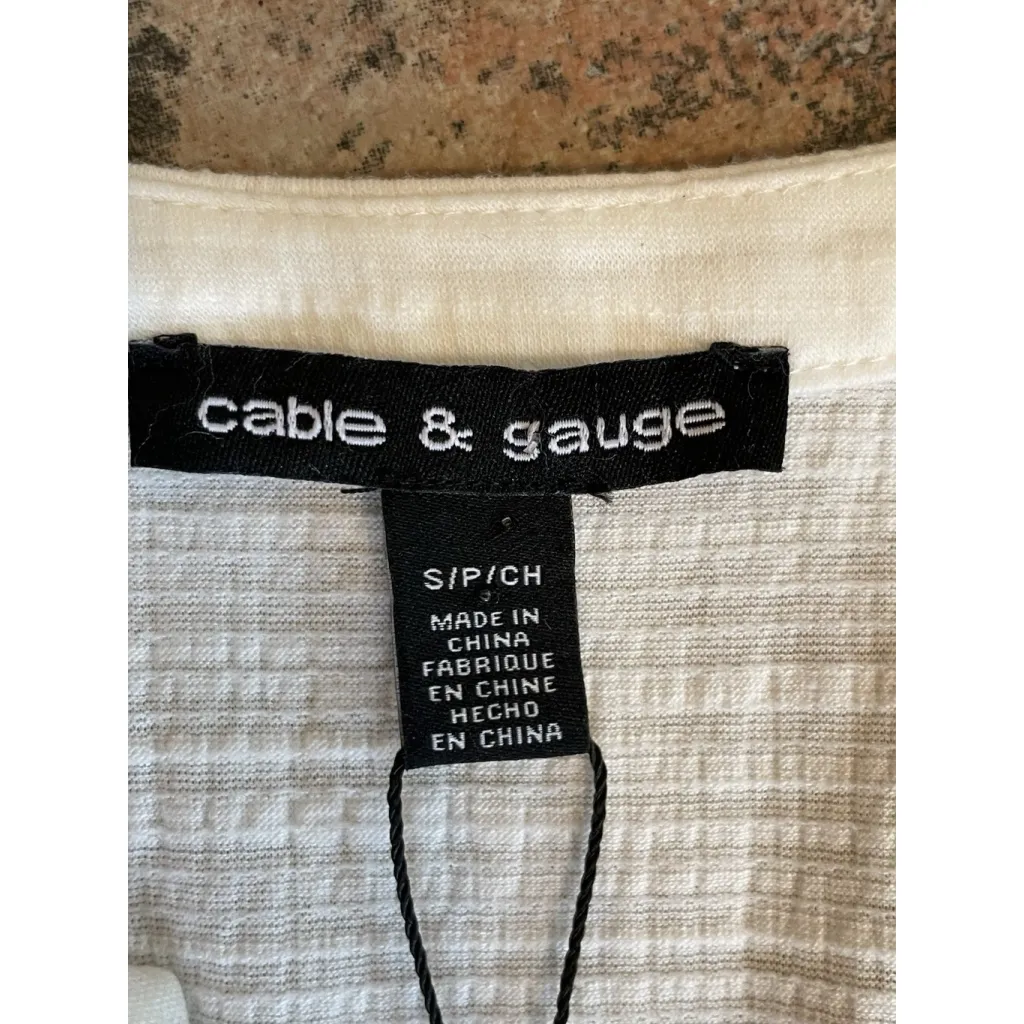 Women’s Cable & Gauge White Sleeveless Floral Embroidered Top Size S - Image 5