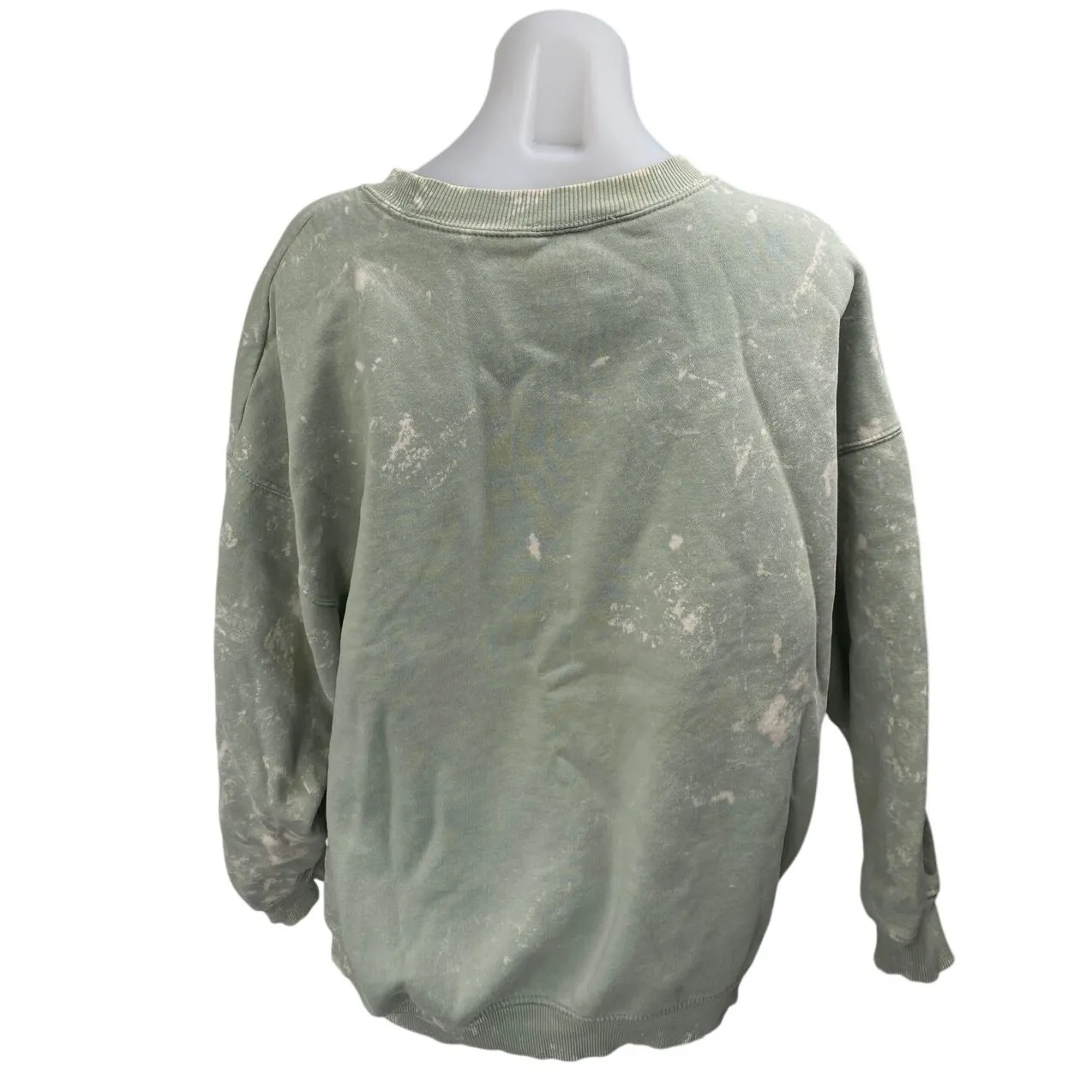 Zara Women's Green Tie Dye Long Sleeve Crew Neck Sweater Sweatshirt Top Size M - Image 2