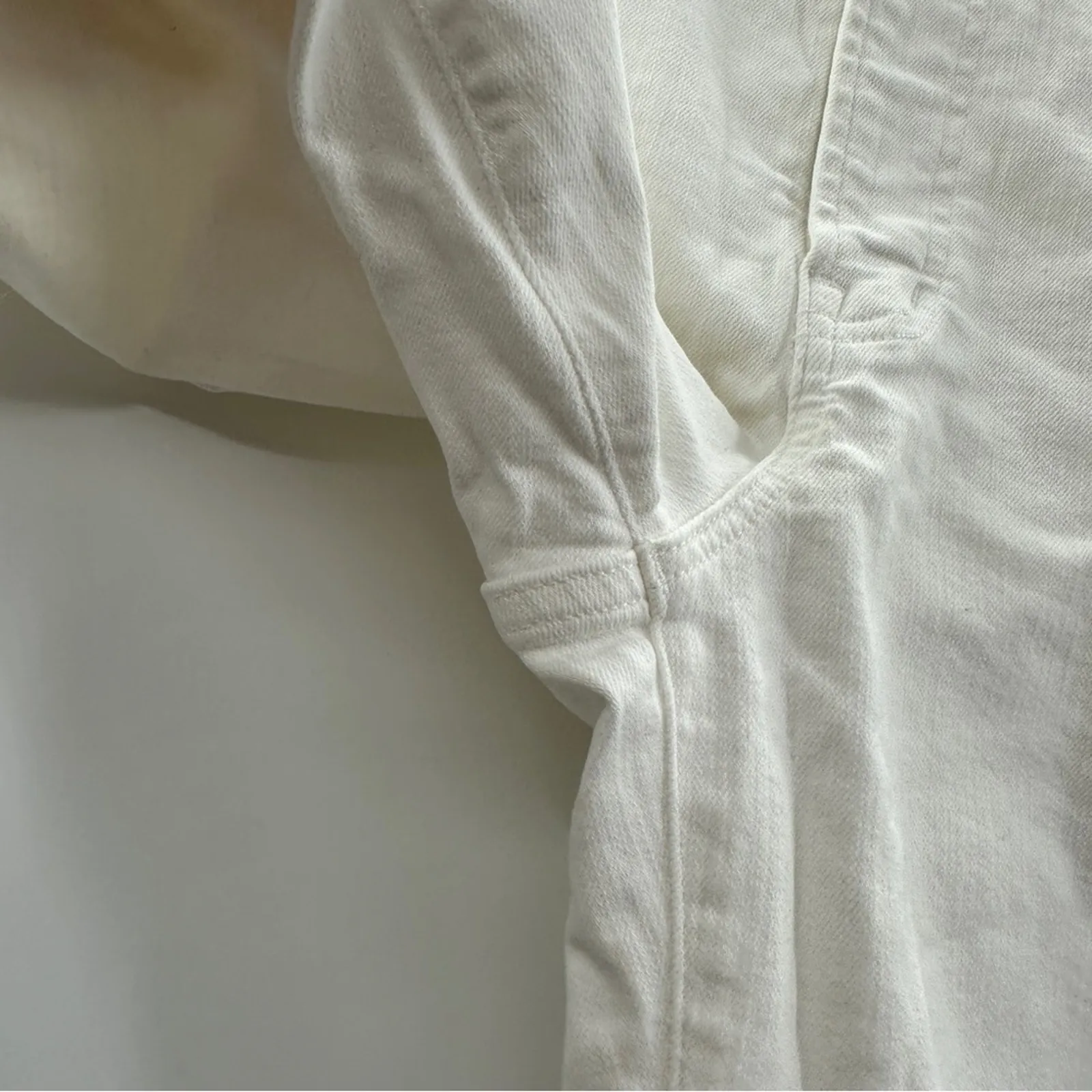 Madewell‎ The Perfect Vintage Crop Jeans in Tile White: Raw-Hem Edition Sz 31 - Image 7