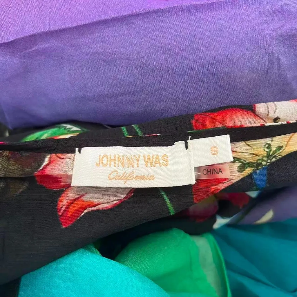 NWOT Johnny Was Ombre Garden Easy Swim Cover-Up Dress Silk Blend Floral KIMONO S - Image 13