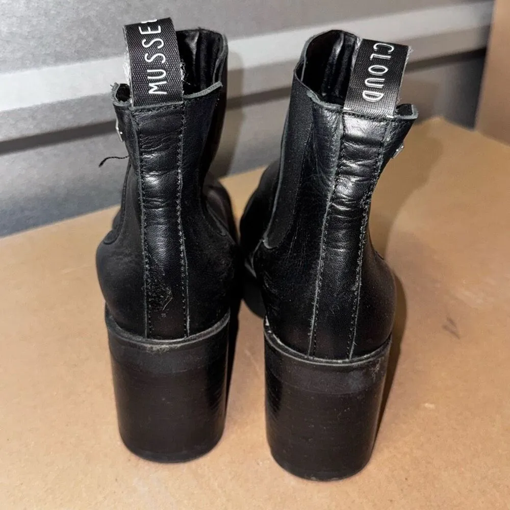 Musse & Cloud Black Midi Ankle Combat Boot Women's 7 - Image 3