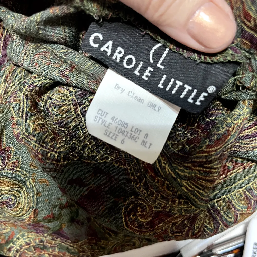 Vintage Carole Little Paisley midi skirt size 6 long dark cottagecore 90s USA - Image 7