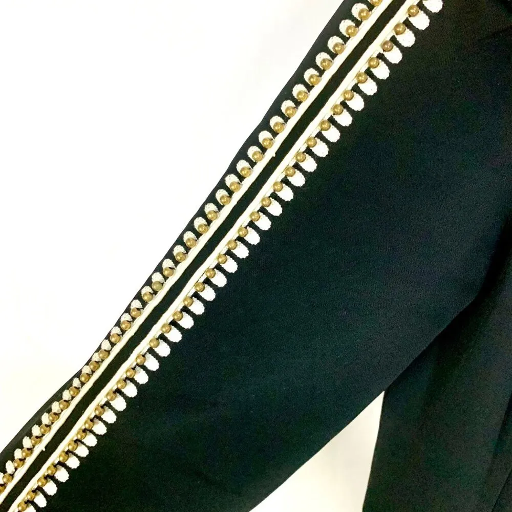 SASS & BIDE Two Ships Art VS Science Playsuit Romper Black Embroidered Size 4 - Image 5