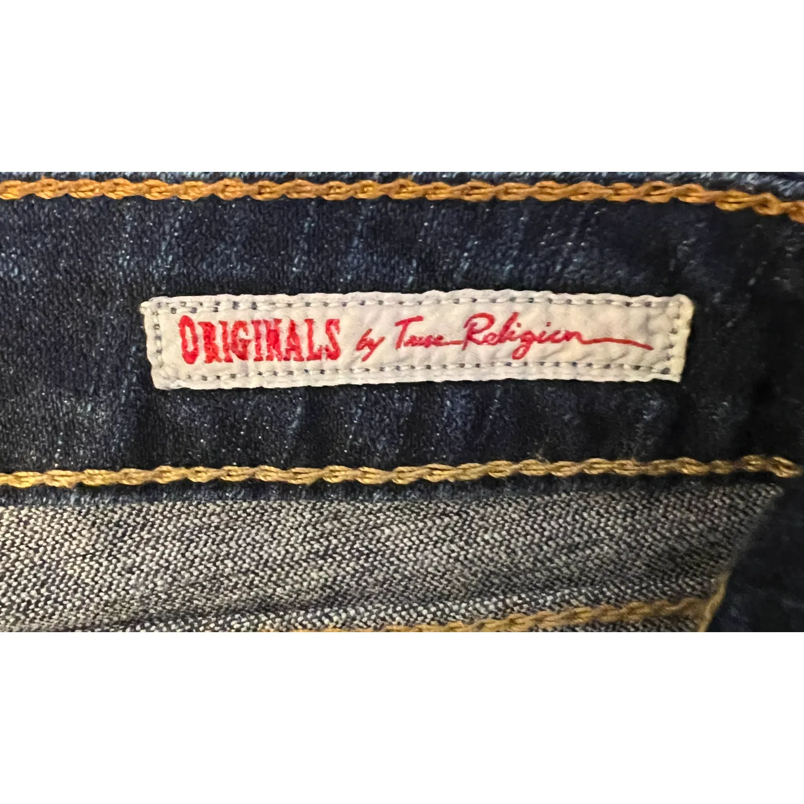 TRUE RELIGION Womens Jeans Size 32" Becky Jean Blue Bootcut Dark Wash Distressed - Image 3